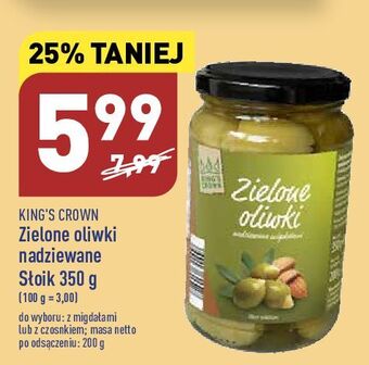 ALDI Oliwki zielone z czosnkiem king's crown (aldi) oferta