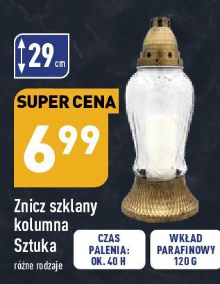 ALDI Znicz szklany kolumna oferta