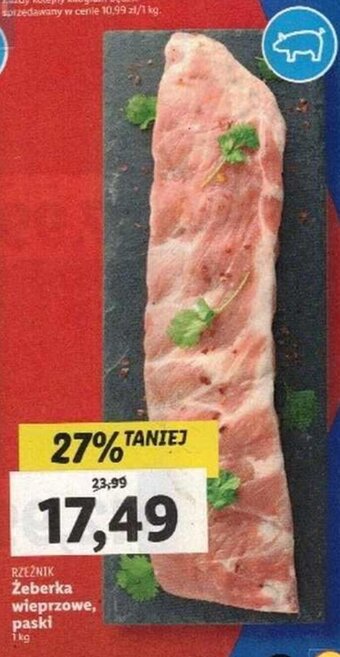 Lidl Rzeźnik Żeberka wieprzowe, paski oferta