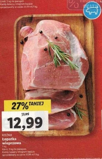 Lidl Rzeźnik Łopatka wieprzowa 1 kg oferta