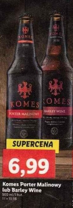 Lidl Komes porter malinowy lub barley wine 500 ml oferta