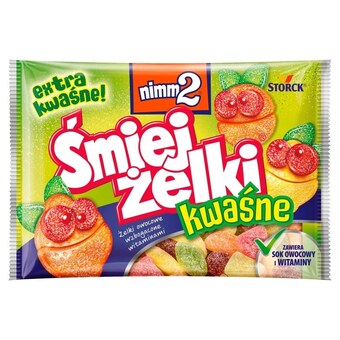 Żabka Nimm2 śmiejżelki kwaśne żelki owocowe wzbogacone witaminami 100 g oferta