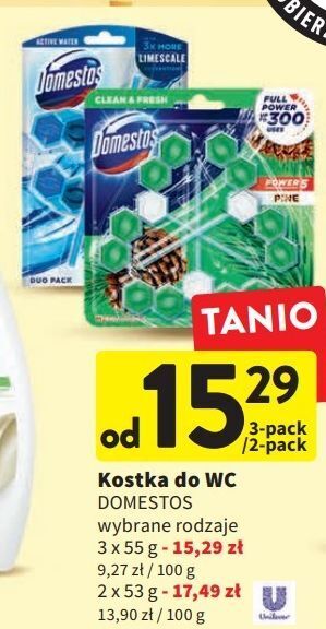 Intermarche Kostka do wc blue water ocean domestos power5+ oferta