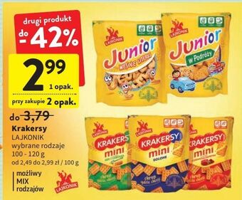 Intermarche Krakersy ser i cebula lajkonik mini oferta