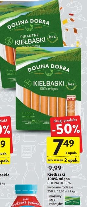 Intermarche Kiełbaski 100% mięsa dolina dobra oferta