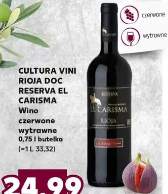 Kaufland Cultura vini rioja doc reserva el carisma wino czerwone wytrawne 0,75 l butelka oferta