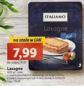 Lidl Italiamo lasagne oferta