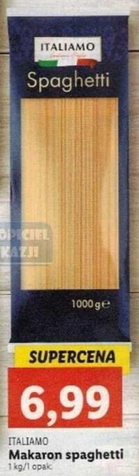 Lidl Italiamo makaron spaghetti 1kg oferta