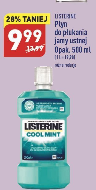 ALDI Płyn do płukania ust listerine cool mint oferta
