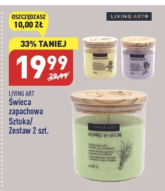 ALDI Świeca zapachowa w szkle z metalową pokrywą 45 h living art oferta