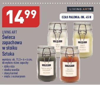 ALDI Świeca zapachowa w słoiku słony karmel living art oferta