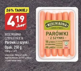 ALDI Parówki z szynki wędliniarnia czysta etykieta oferta