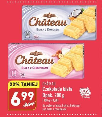 ALDI Czekolada biała z kokosem chateau oferta