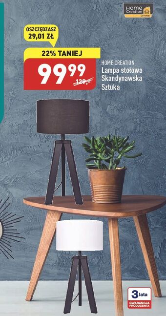 ALDI Lampa stołowa czarna home creation oferta