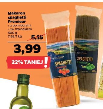 Netto Makaron spaghetti ze szpinakiem premieur oferta