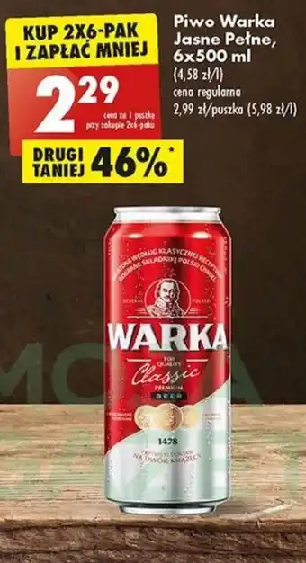 Biedronka Warka Piwo jasne pełne w puszce 500 ml oferta