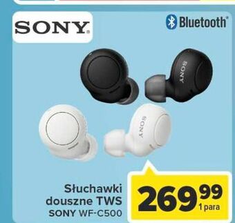 Carrefour Słuchawki douszne wf-c500 czarne sony oferta