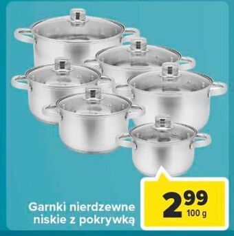 Carrefour Garnki nierdzewne niskie oferta