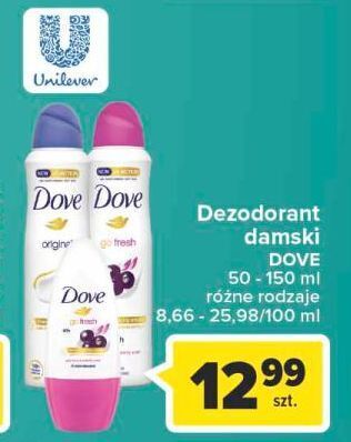 Carrefour Antyperspirant acai berry & waterlily dove go fresh oferta