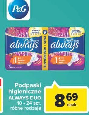 Carrefour Podpaski normal always platinum oferta