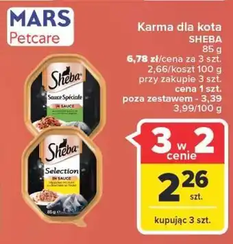 Carrefour Karma dla kotów z królikiem sheba sauce speciale oferta