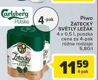 Carrefour Piwo zatecky svetly lezak oferta
