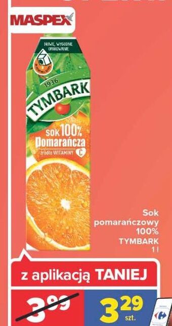 Carrefour Sok pomarańczowy tymbark 1936 oferta