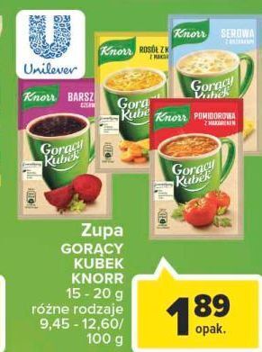 Carrefour Pomidorowa z makaronem knorr gorący kubek oferta