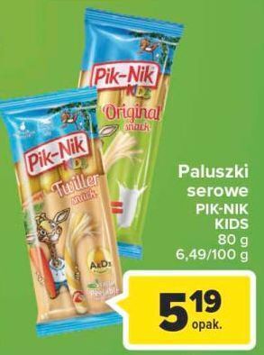 Carrefour Paluszki serowe original pik-nik kids oferta