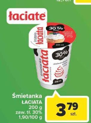 Carrefour Śmietana 30% łaciata oferta