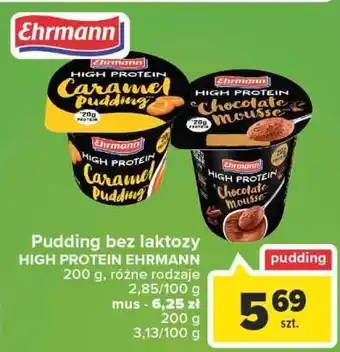 Carrefour Deser wysokobiałkowy chocolate pudding ehrmann high protein oferta