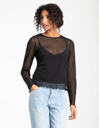 Takko Fashion Dział damski koszulka z długim rękawem - siateczka oferta