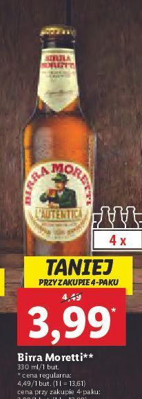 Piwo birra moretti