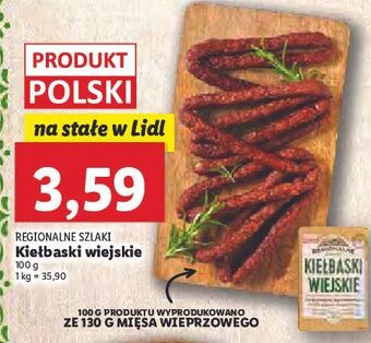 Lidl Kiełbaski wiejskie regionalne szlaki oferta