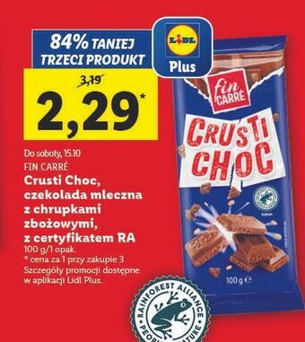 Lidl Czkeolada crusti choc fin carre oferta