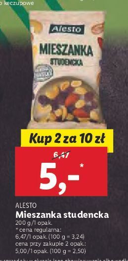 Lidl Mieszanka studencka alesto oferta