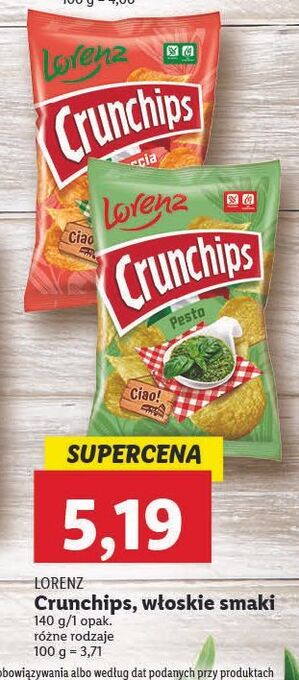Lidl Chipsy focaccia crunchips oferta
