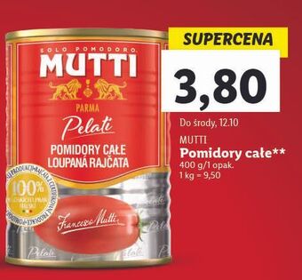 Lidl Pomidory całe bez skórki mutti oferta