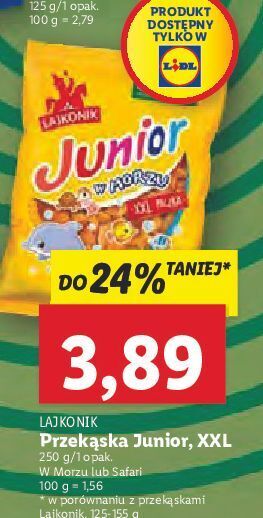 Lidl Krakersy lajkonik junior safari oferta