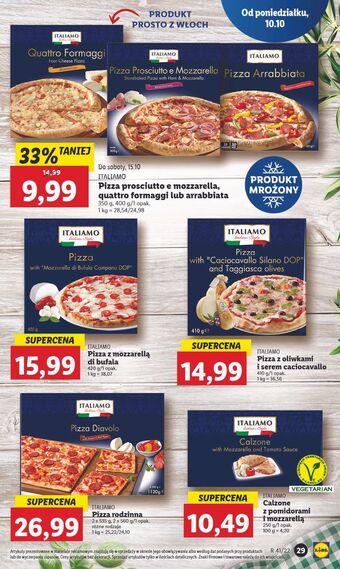 Lidl Pizza cztery sery italiamo oferta