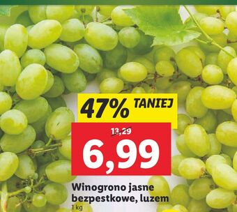 Lidl Winogrona jasne bezpestkowe oferta