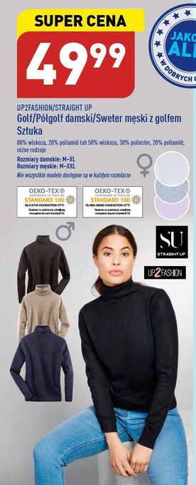 ALDI Sweter męski z golfem m-xxl straight up oferta