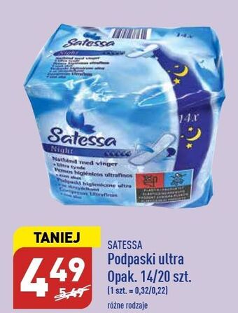 ALDI Podpaski ze skrzydełkami extra długie satessa oferta