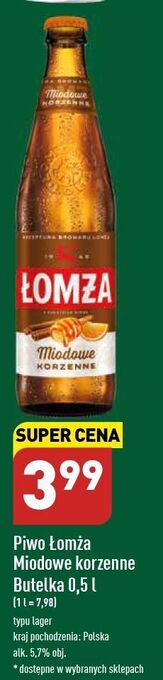 ALDI Piwo łomża miodowe oferta