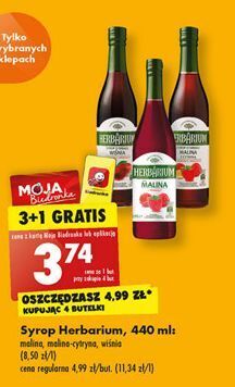Biedronka Syrop malina herbarium oferta