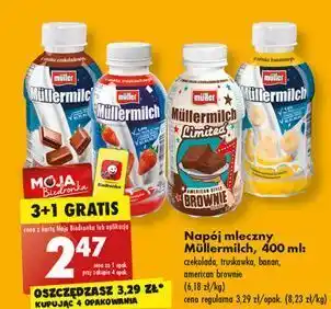 Biedronka Napój mleczny truskawkowy mullermilch zero oferta