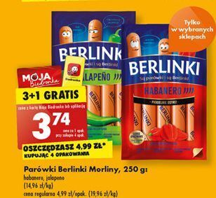 Biedronka Parówki habanero morliny berlinki oferta
