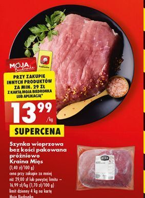 Biedronka Szynka wieprzowa bez kości kraina mięs oferta