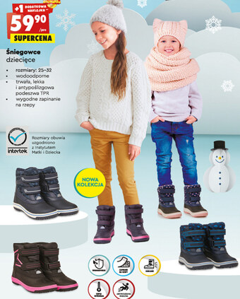Biedronka Śniegowce dziecięce intertek oferta