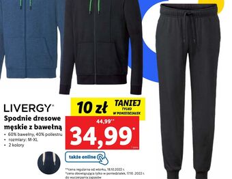 Lidl Spodnie męskie dresowe m-xl livergy oferta